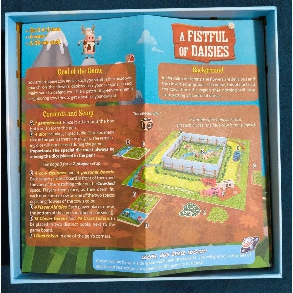 2022 A Fistful Of Daisies Board Game By Space Cow 99% Complete